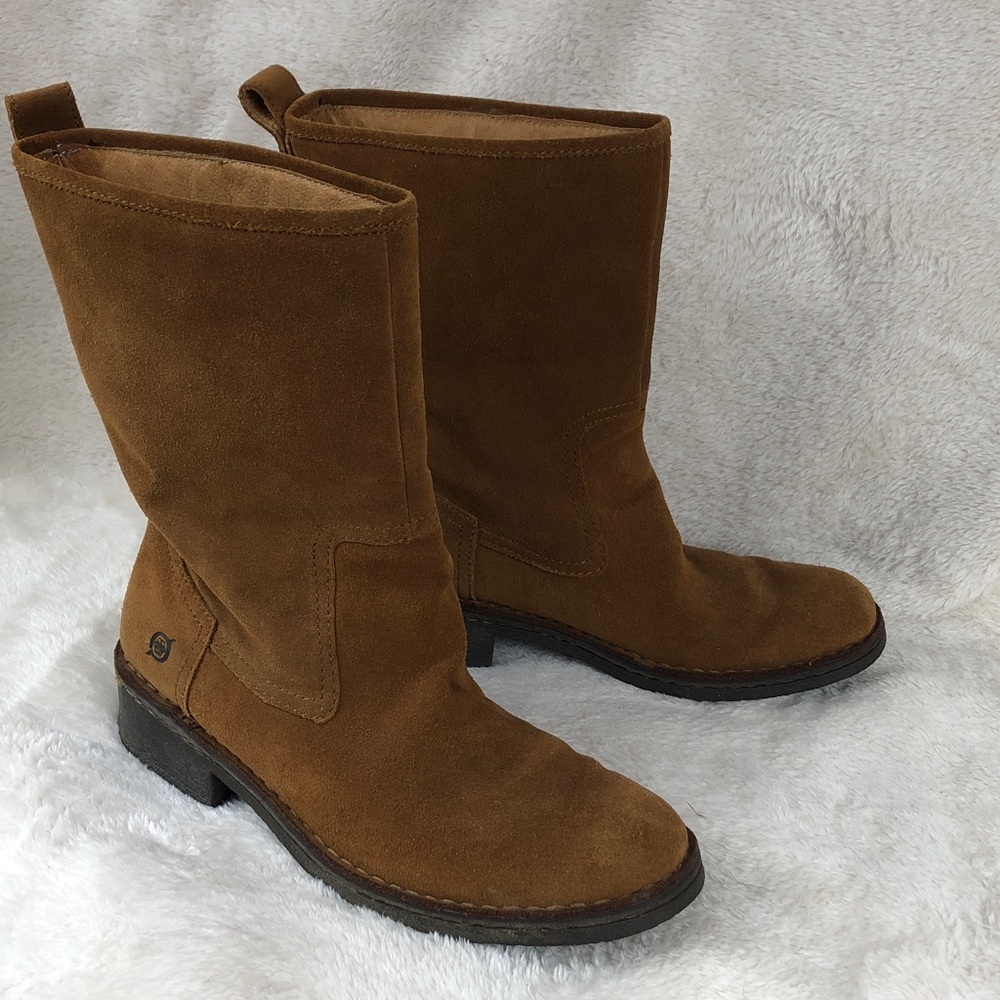 Born Roper Style Western Suede Boots 7.5 38.5